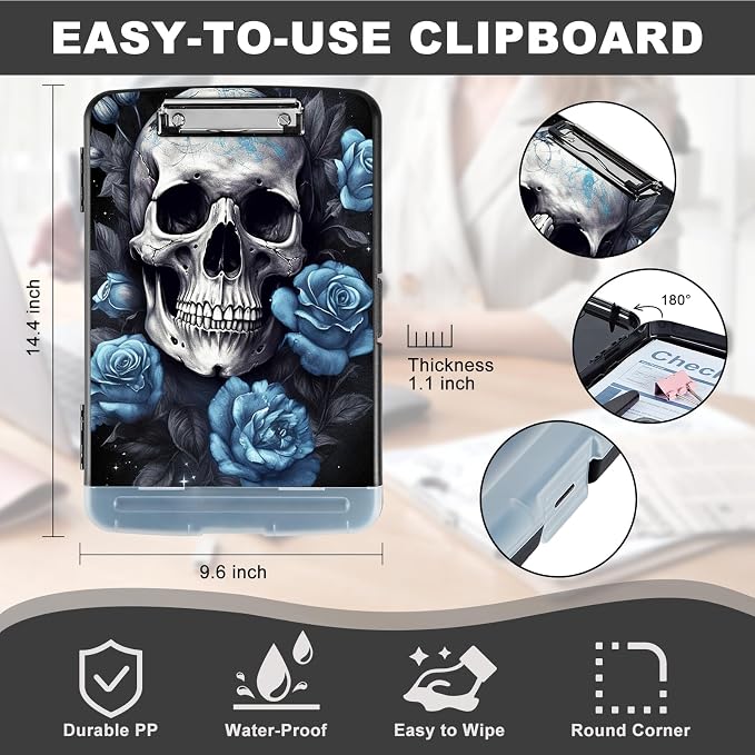 Clipboard with Storage, Heavy Duty Plastic Storage Clipboard with Low Profile - Image 3