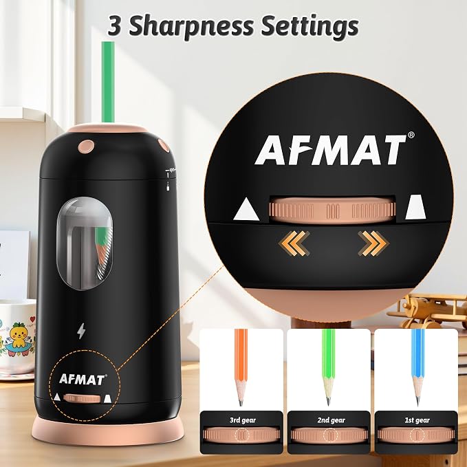 AFMAT Electric Pencil Sharpener, Auto in & Out, Fully Automatic Pencil Sharpener - Image 4