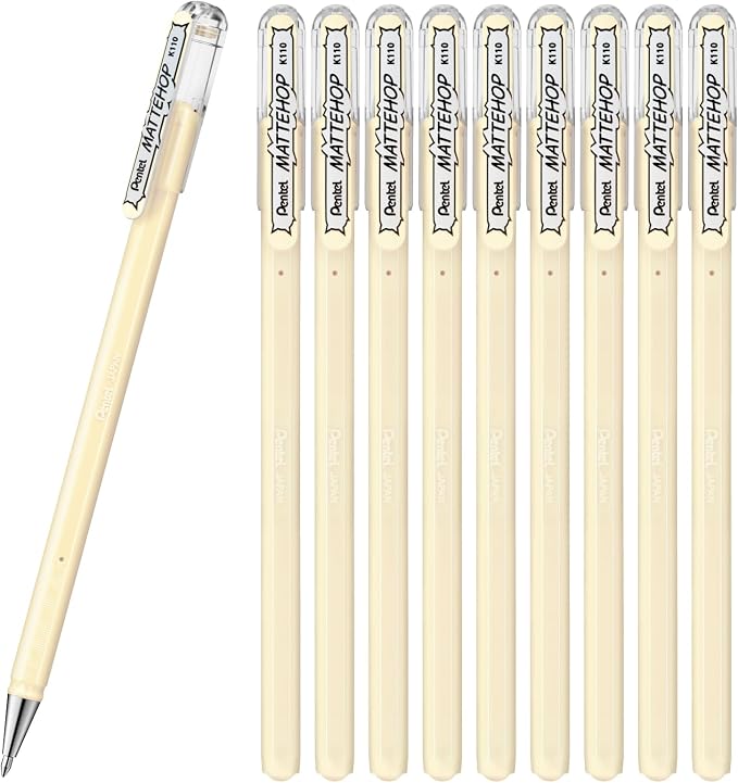 Pentel Color Ballpoint Pen, Matte Hop, Ivory White by PentelofAmerica