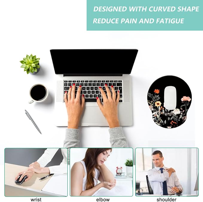 Mouse Pad with Wrist Support, Ergonomic Mouse Pad with Memory Foam Wrist Rest - Image 5