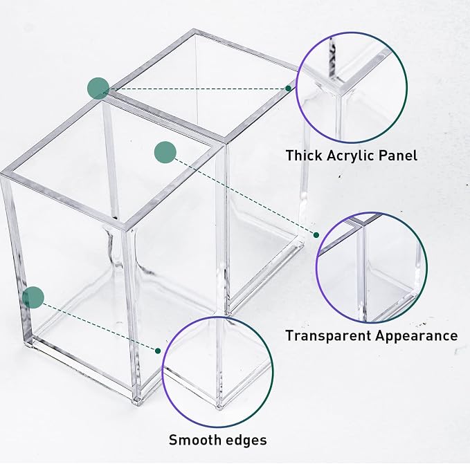 10 Pack Clear Acrylic Pen Holder Makeup Brush Holder Desktop Pencil Organizer - Image 7