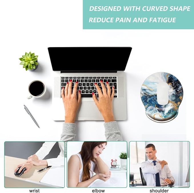 Mouse Pad with Wrist Support, Ergonomic Mouse Pad with Memory Foam Wrist Rest - Image 5