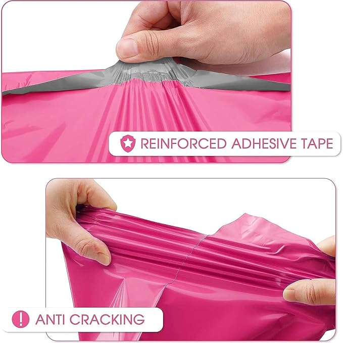 Metronic Poly Mailers 12x15.5 100 Pack Pink, Medium Size Shipping Bags - Image 3