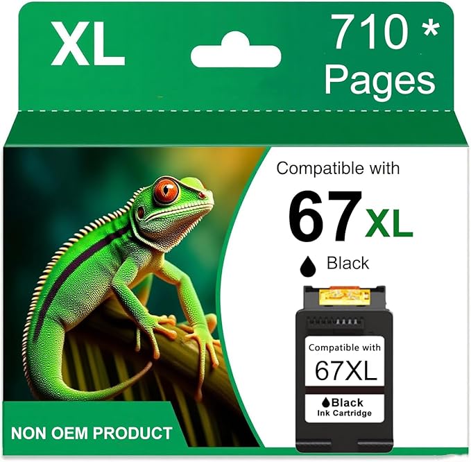 Printer Ink 67XL 67 HP67XL Black for HP67 XL 67XLBlack Ddeskjet 2755e 2734e Ink Cartridge for HP Printers for Deskjet 2755e / 2700 / 2700e / 2742 / 2734e / 4100 / 4155e Envy 6000e / 6455e / 6055e-DeskLoop Office
