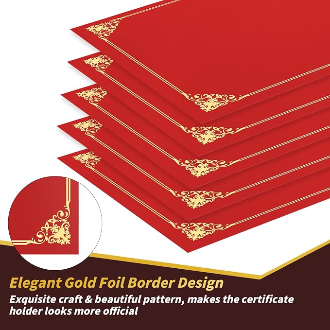 Oleitodh 150 Pcs Certificate Holders Bulk, Burgundy Diploma Covers Gold Foil - Image 3