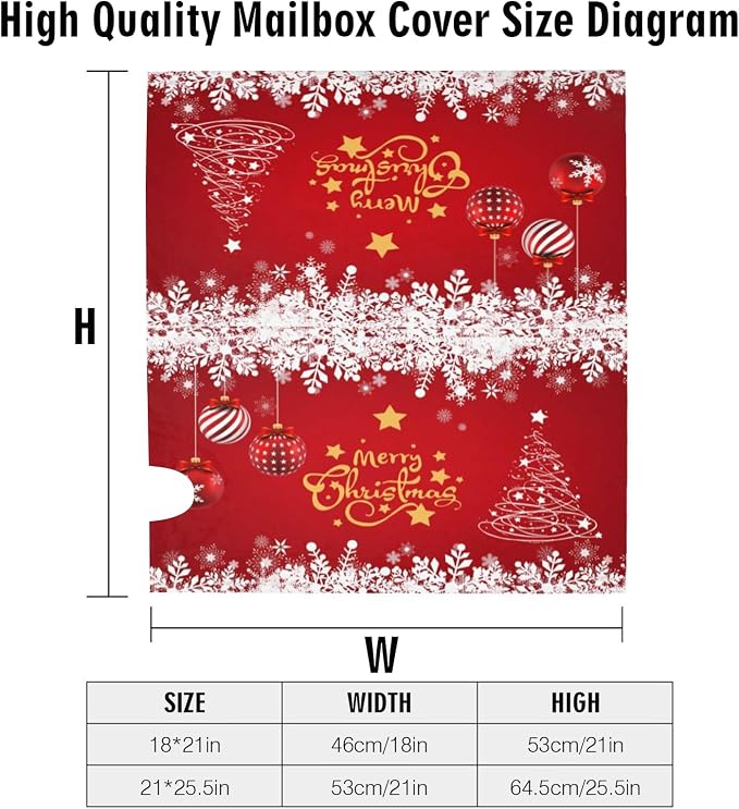 Merry Christmas Mailbox Cover, Winter Tree Snowflake Xmas Magnetic Mailbox - Image 6