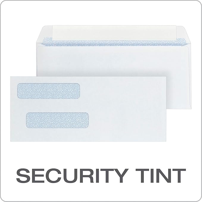 Quality Park #8 Double Window Envelopes, Self Seal Security Envelopes - Image 4