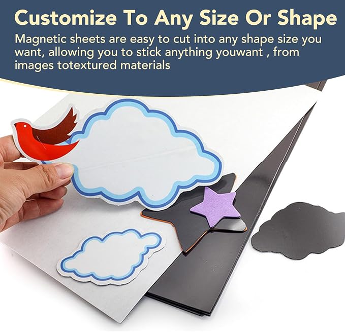 DIYMAG 30Pack Magnetic Adhesive Sheets Photo Mat, Cuttable Magnets Flexible - Image 3