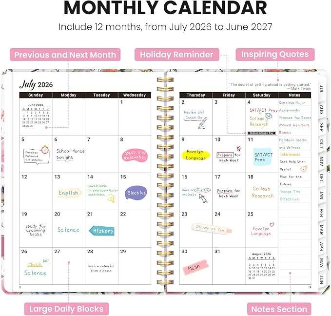 Planner 2026-2027, Monthly and Weekly Academic Planner July 2026 - Image 2