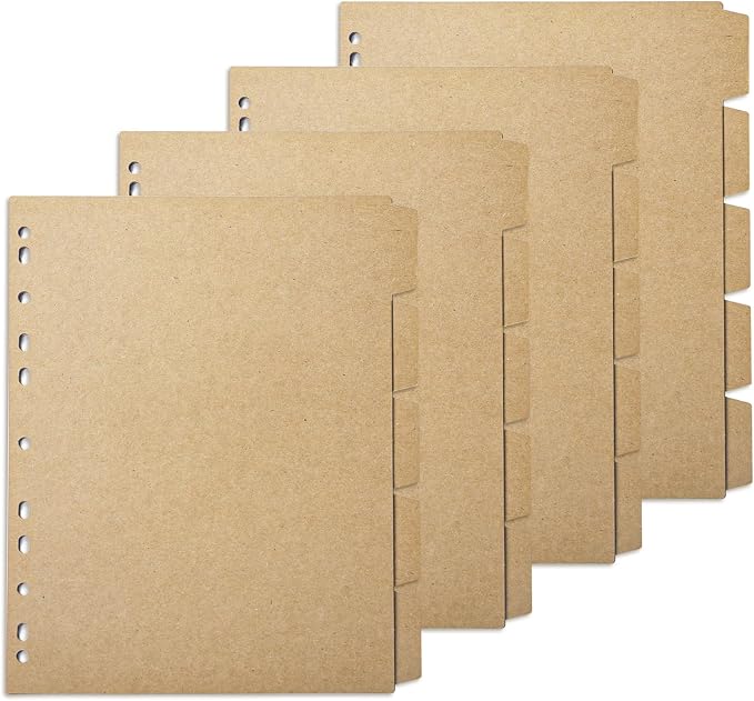 Kraft Binder Dividers, 8.5 x 11 inches Binder Dividers by KiDEPOCH