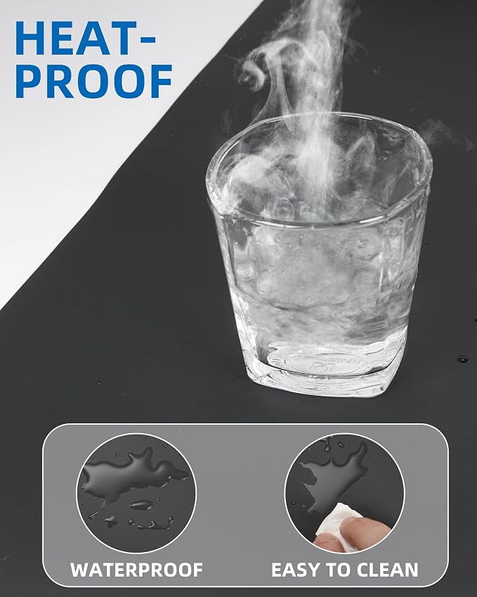 Non-Slip Desk Pad, Mouse Pad, Waterproof PU Leather Desk Protector, Ultra Thin - Image 3