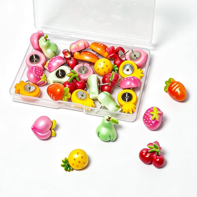 Fruit Theme Decorative Push Pins, Colorful Fun Push Pin by ZHLZTYYL