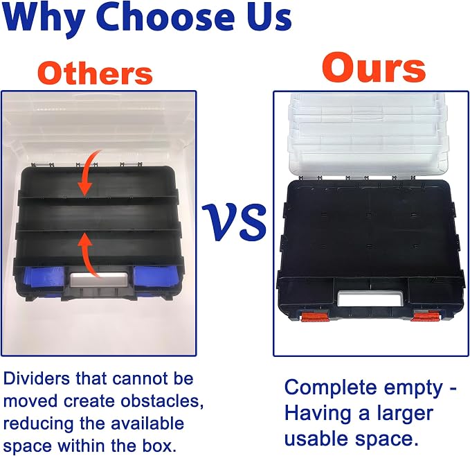Double Side Tool Box Organizer, Hardware Storage Box, Portable Small Parts - Image 3