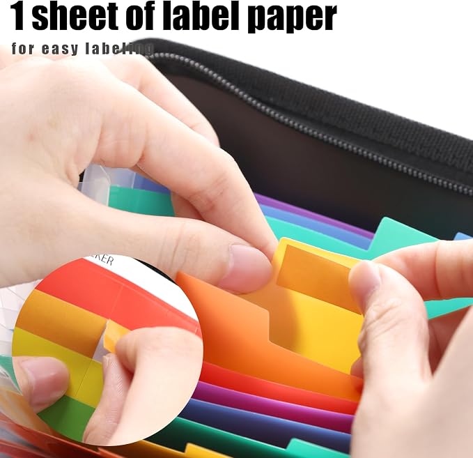 Koogel Expanding File Folder, 13 Pockets Small Accordion File Holder Organizer - Image 4