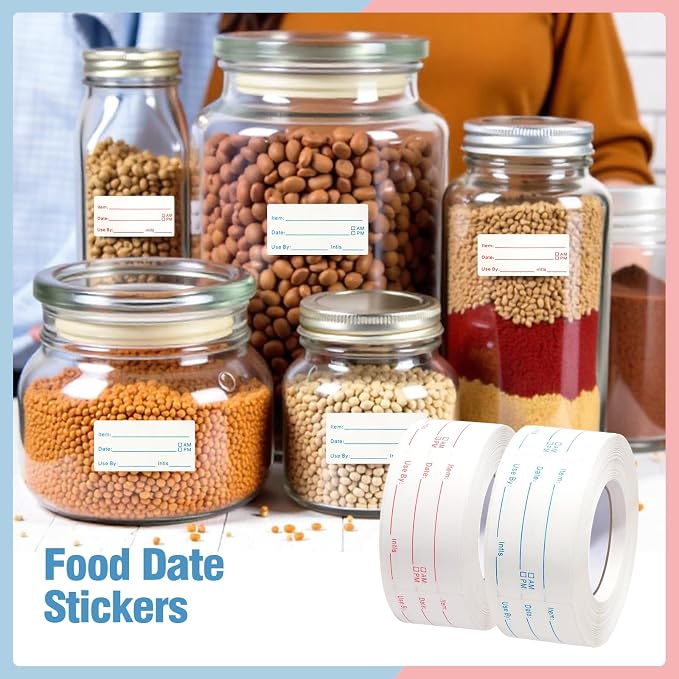 4 Rolls 2000 Pieces Removable Food Labels, 1 x 2 Inch Date Stickers - Image 7
