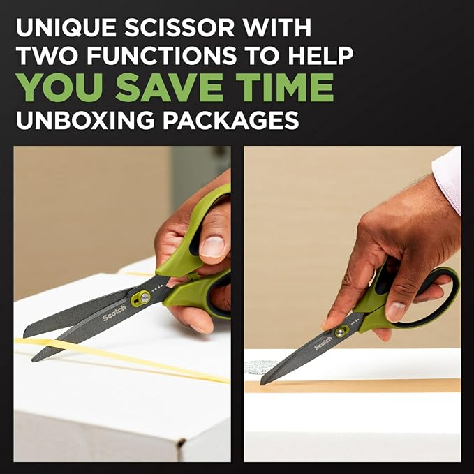Scotch Non-Stick Unboxing Scissors, Dual-Function Scissors and Boxcutter - Image 2