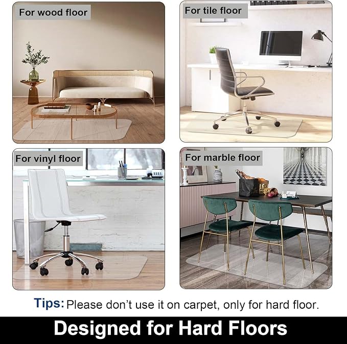 AiBOB Office Chair Mat for Hardwood Floor, 45 X 53 inches, Hard Floor Chair - Image 2