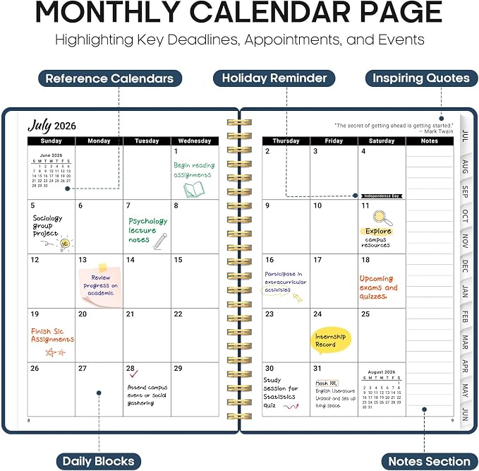 Planner 2026-2027, Academic Year Monthly and Weekly Calendar Planner, Jul 2026 - Image 2