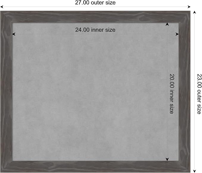 Amanti Art Grey Framed Magnetic Board 23x27 Medium Vision Board - Image 3