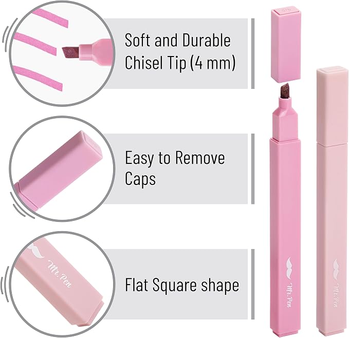 Mr. Pen- Aesthetic Highlighters, Chisel Tip, No Bleed Bible Highlighter Pastel - Image 3