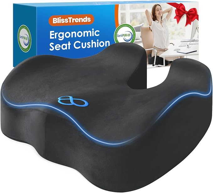 BlissTrends Seat Cushion, 5.2in Thick Memory Foam Cushions by BlissTrends
