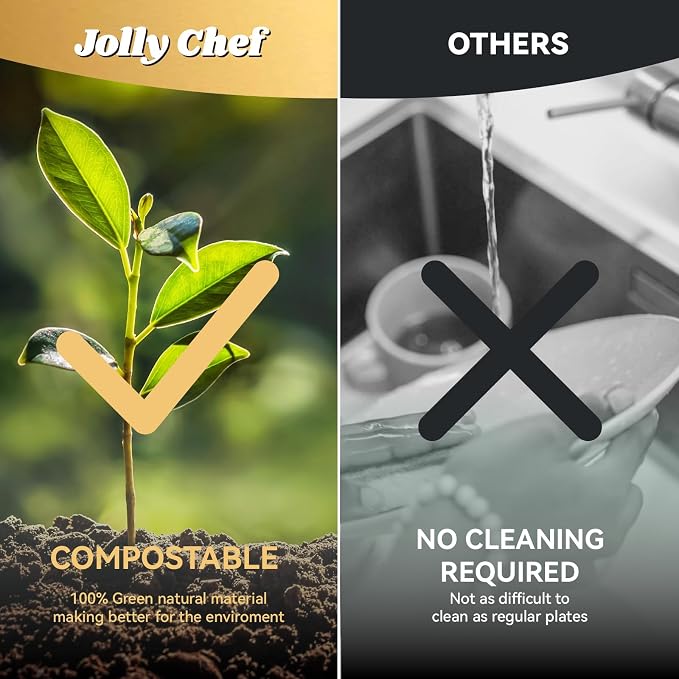 JOLLY CHEF Compostable  Compartment Paper Plates  *   Heavy - Image 9