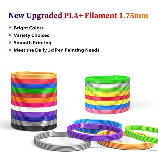 3D Pen Filament 400 Feet 20 Colors, dikale 3D Printing Pen Refills PLA Bonus - Image 3