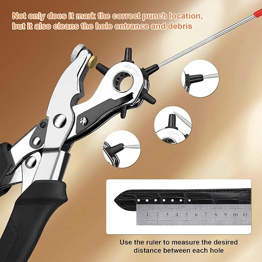 Heavy Duty Revolving Punch Plier Kit, Diyife Leather Hole Punch Set - Image 8