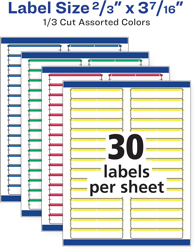 Avery TrueBlock File Folder Labels, 2/3" x 3-7/16", 750 Printable Labels - Image 5