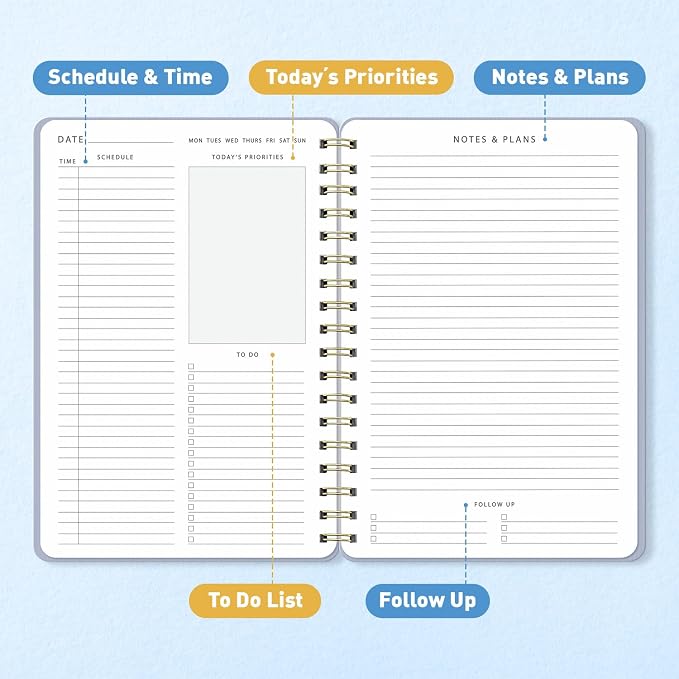 Sweetzer & Orange Daily Planner Notebook – Undated Two-Page Daily Layout - Image 3