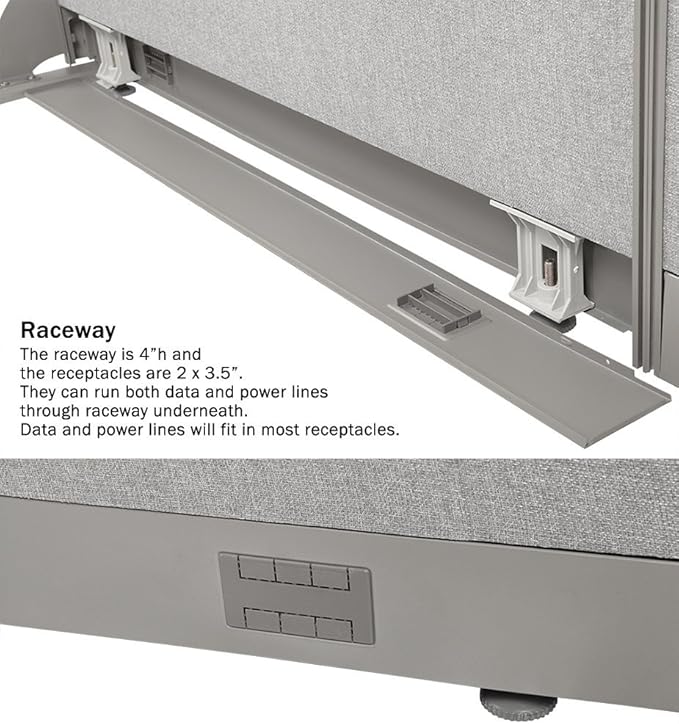 GOF Freestanding L Shaped Office Partition, Large Fabric Room Divider Panel, 30" D x 60" W x 72" H