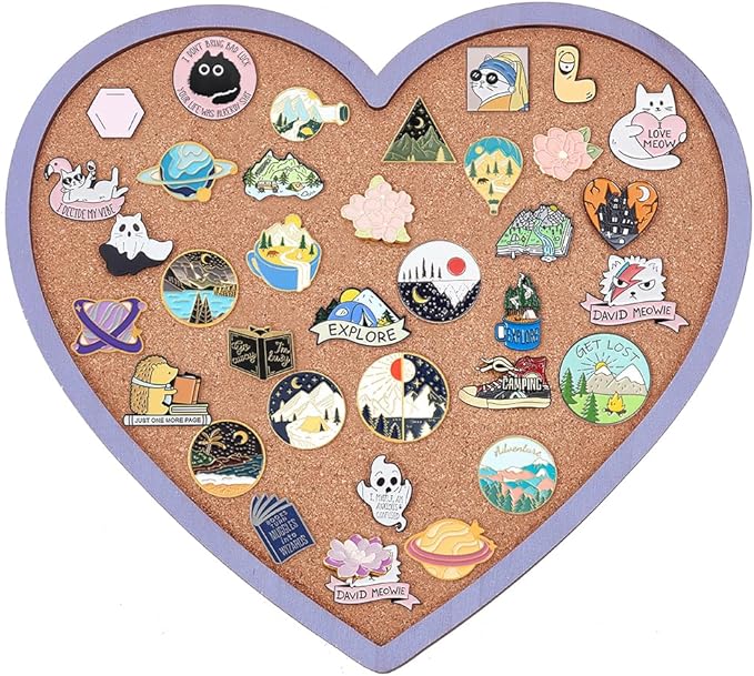 BENECREAT Purple Heart Pin Cork Board by BENECREAT