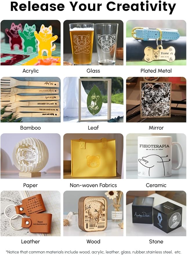 AlgoLaser 5W Smart Laser Engraver Machine: Portable Laser Engraver with 3.5" Touchscreen & 2.0 AlgoOS System - Hand Draw/Wireless Transmission/SD Card/Offline - Laser Engraving for Wood, Leather-DeskLoop Office