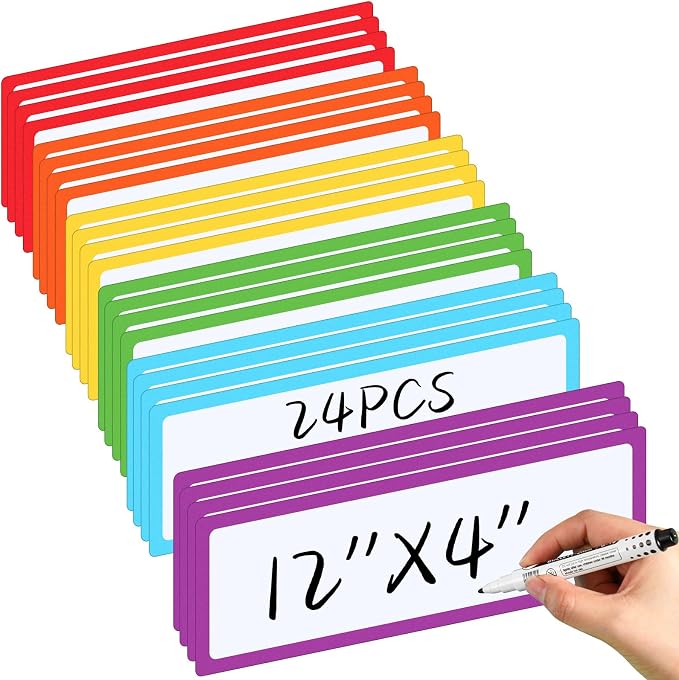 24 Pcs Large Magnetic Dry Erase Labels by Trandraft