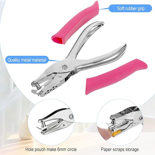 MAQUITA 16 Pack Handheld Hole Puncher, 1/4 Inch Paper Holes Puncher - Image 3