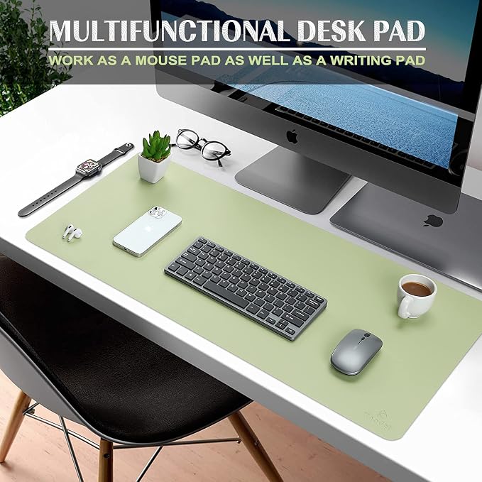 K KNODEL Large Office Leather Desk Mat, Mouse and Keyboard Pad, Computer and - Image 2