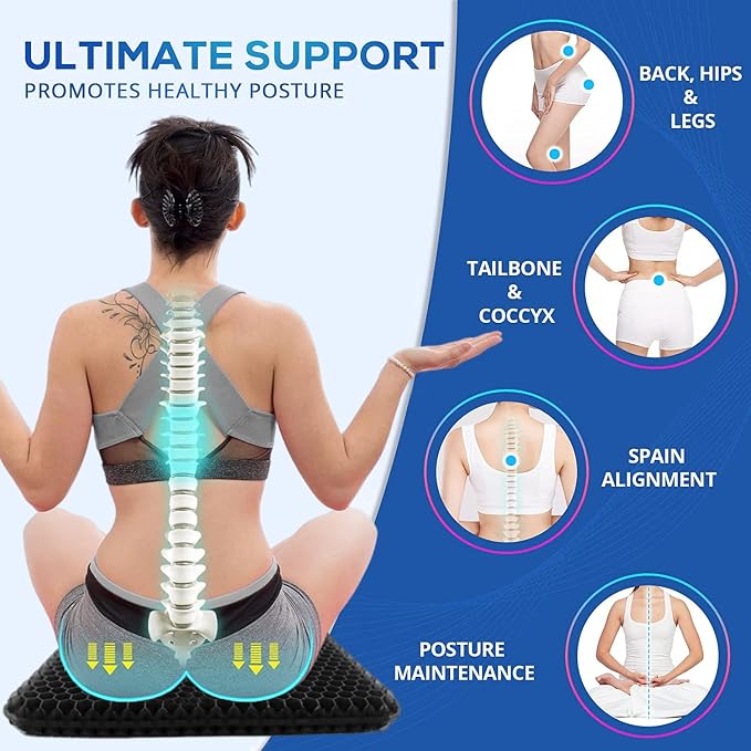 20" Gel Seat Cushion for Long Sitting Pressure Relief - Image 5