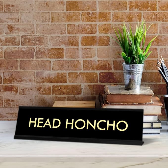 Head Honcho - Black Desk Sign Name Plate - Image 5