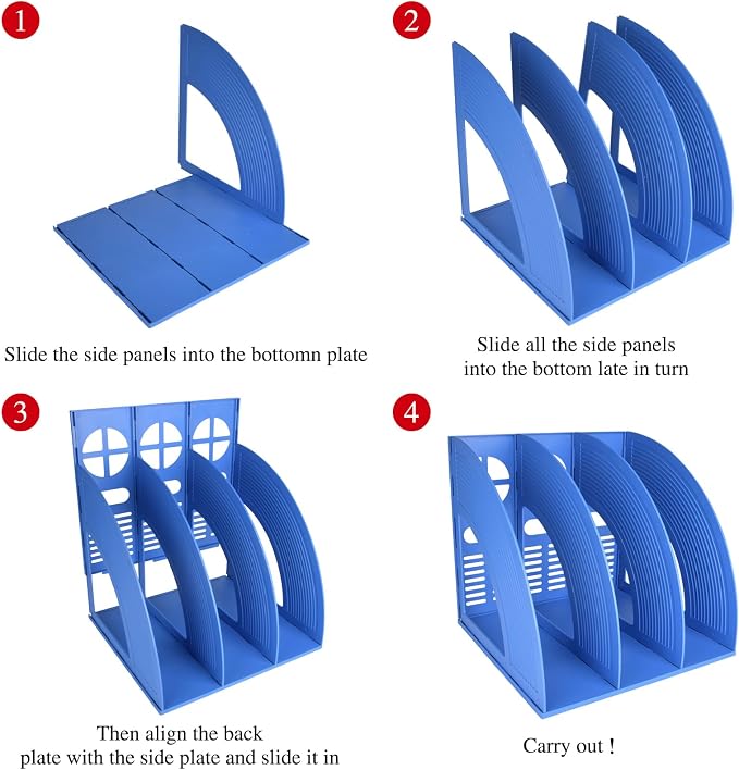 SAYEEC Magazine File Holder Desk Binder Holder Plastic File Sorter Folder - Image 7