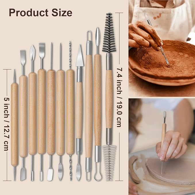 Amrules Clay Tools Kit, Practical Polymer Clay Sculpting Tools Kit, Air Dry - Image 2