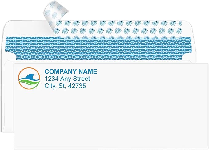 Aimoh 100 Custom Printed #10 Security Self Seal Envelopes -Personalized by Aimoh