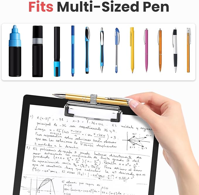 Sooez Plastic Clipboard with Pen Holder, Clip Boards 8.5x11 with Low Profile - Image 4