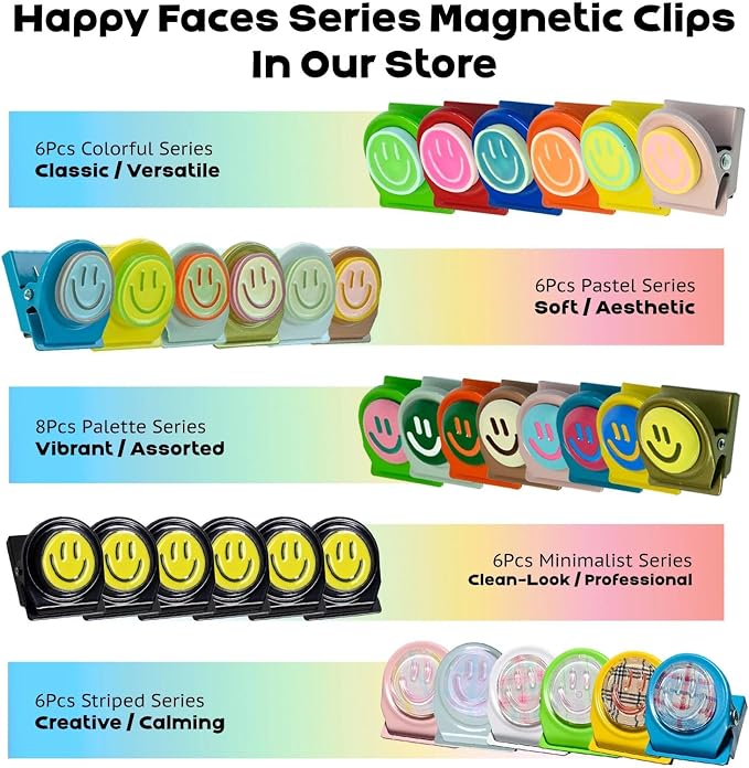 Happy Face Magnetic Clips, Magnet Clips - Image 7