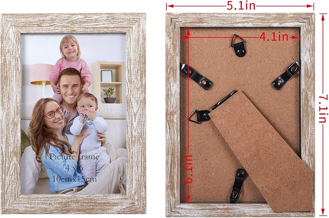 Giftgarden 4x6 Picture Frame Distressed Beige White Set of 12 - Image 2