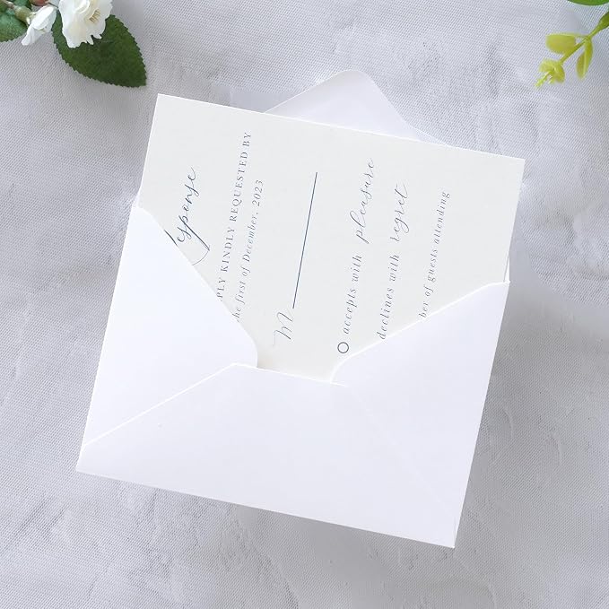 PONATIA 50 Pack A1 Envelopes, 3.62 x 5.2'' White Envelopes Perfect - Image 2