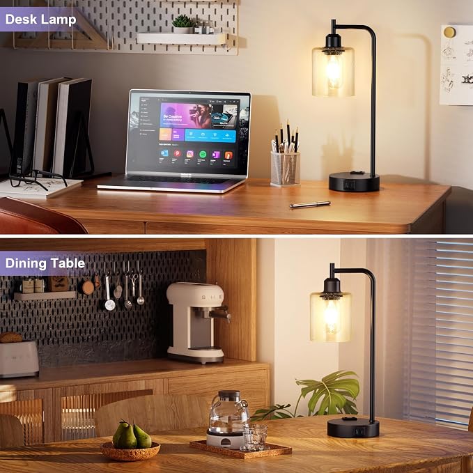 Industrial Touch Table Lamps for Bedrooms Set of 2 - Image 6