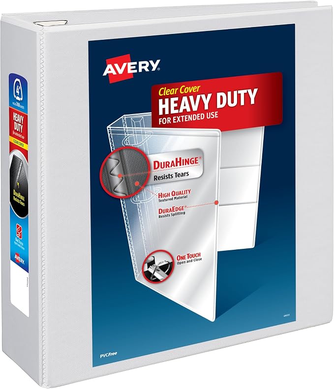 Avery Heavy-Duty View 3 Ring Binder, 4 Inch One Touch EZD Rings, 780-Sheet by Avery