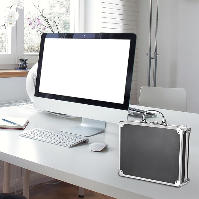 Clipboard Storage Box with Key Lock and Handle, 12x9 Inch Aluminum Clipboard - Image 9