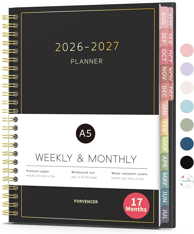 Aug 2026 - Dec 2027 Planner, Forvencer 17 Month Academic Planner 2026-2027 by Forvencer