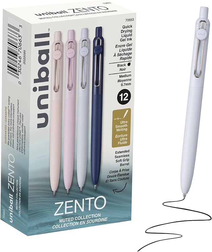 uniball™ Zento Gel Pens, 0.7mm Medium Point, Retractable, Smooth Writing by uni-ball